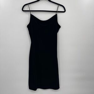 VINTAGE Y2K GOSSIP CLOTHING CO VELVET BLACK MINI DRESS HOCO GOTH CORE MEDIUM‎